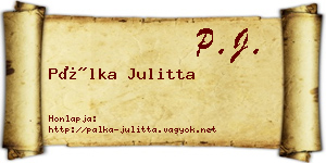 Pálka Julitta névjegykártya